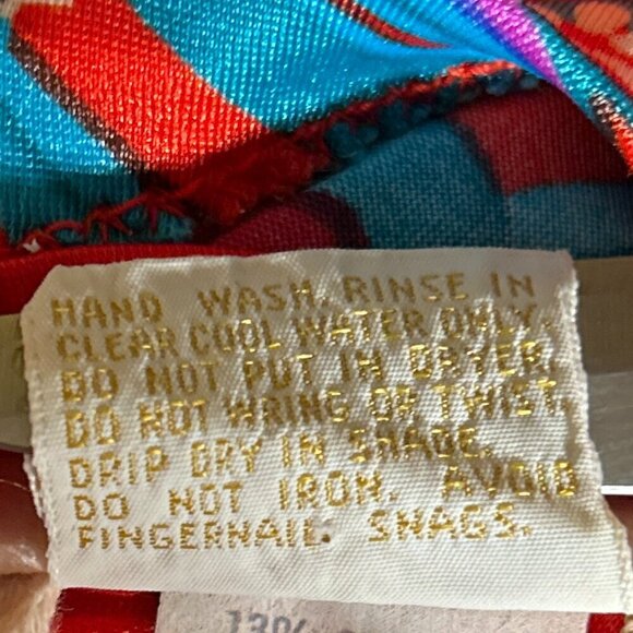 Sirena Vintage SZ 14 Red Tropical Print Tummy Control Swimsuit 80's Beach Swim - Picture 9 of 9